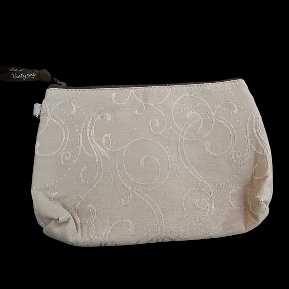 Thirty-one Hampton in Taupe Mini Zipper Pouch / Wristlet Retired - Picture 3 of 5